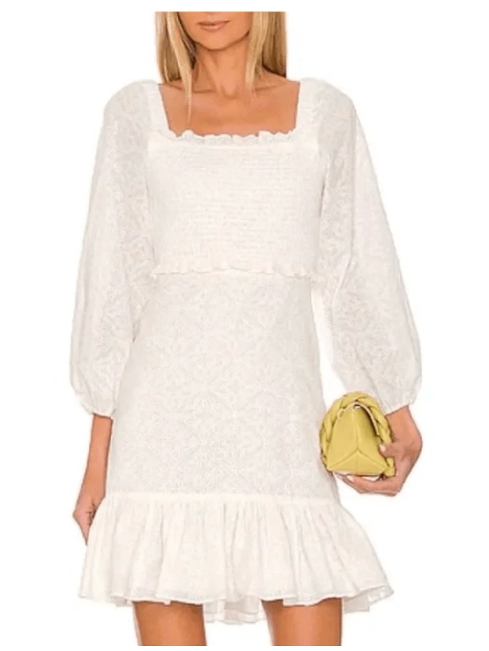Veronica Beard Denise Dress White
Smocked Mini Dress